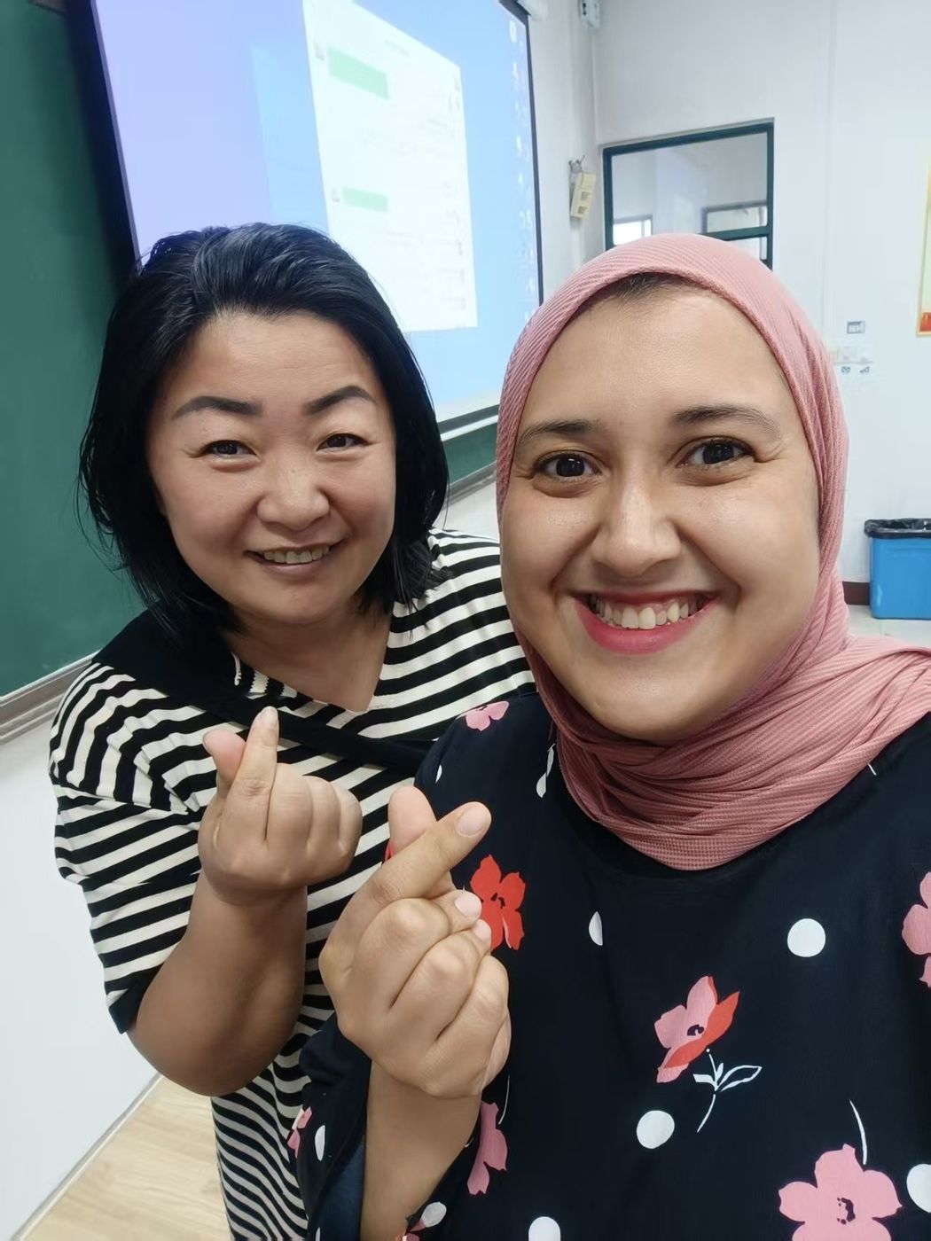 Our advisor with a student